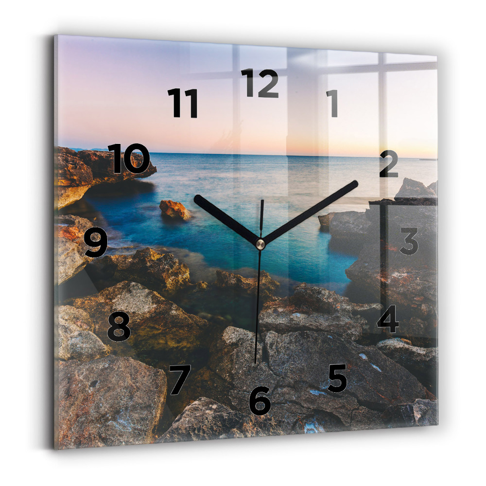 Szögletes üvegóra 30x30 Tengeri táj