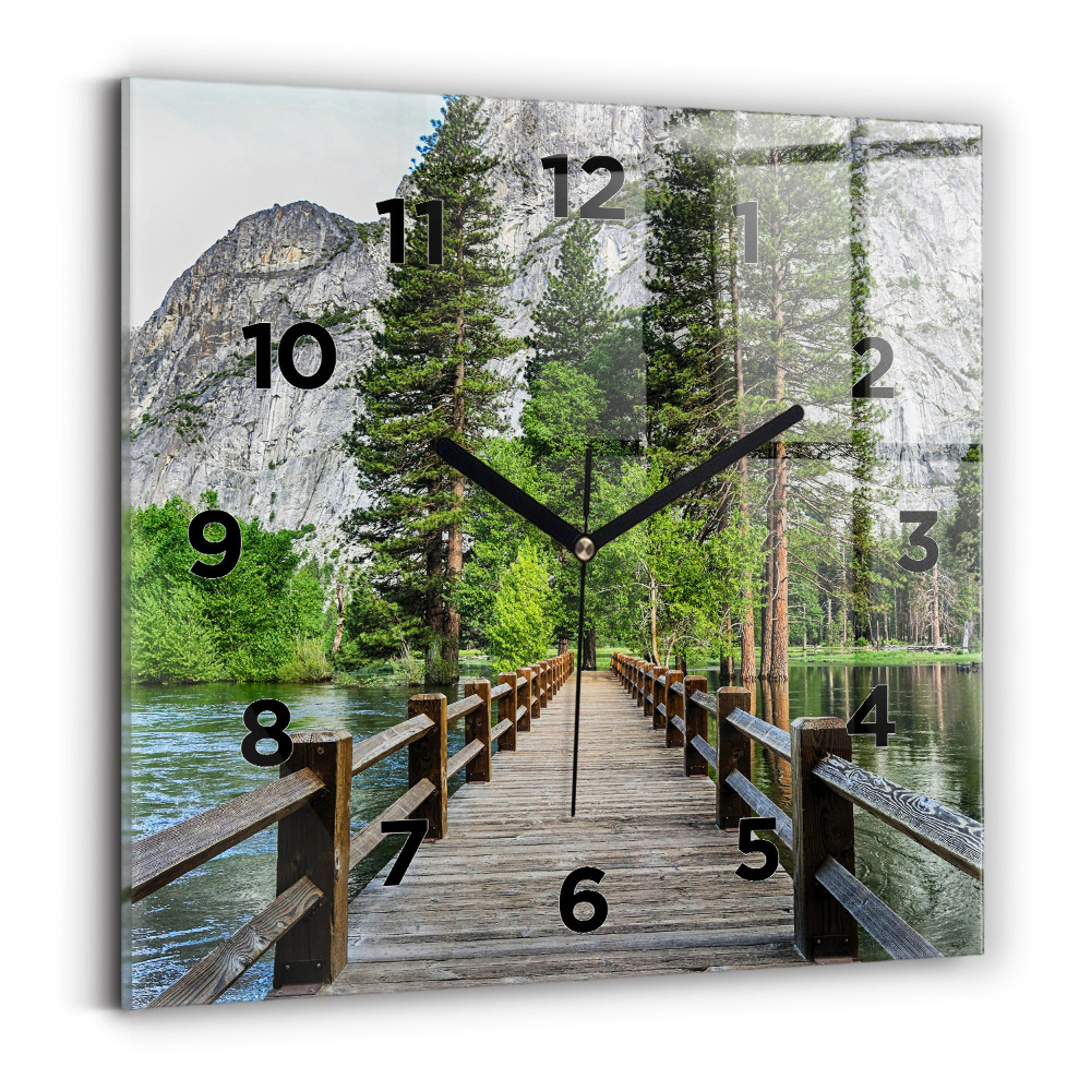 Szögletes fali üvegóra 30x30 Yosemite fahíd