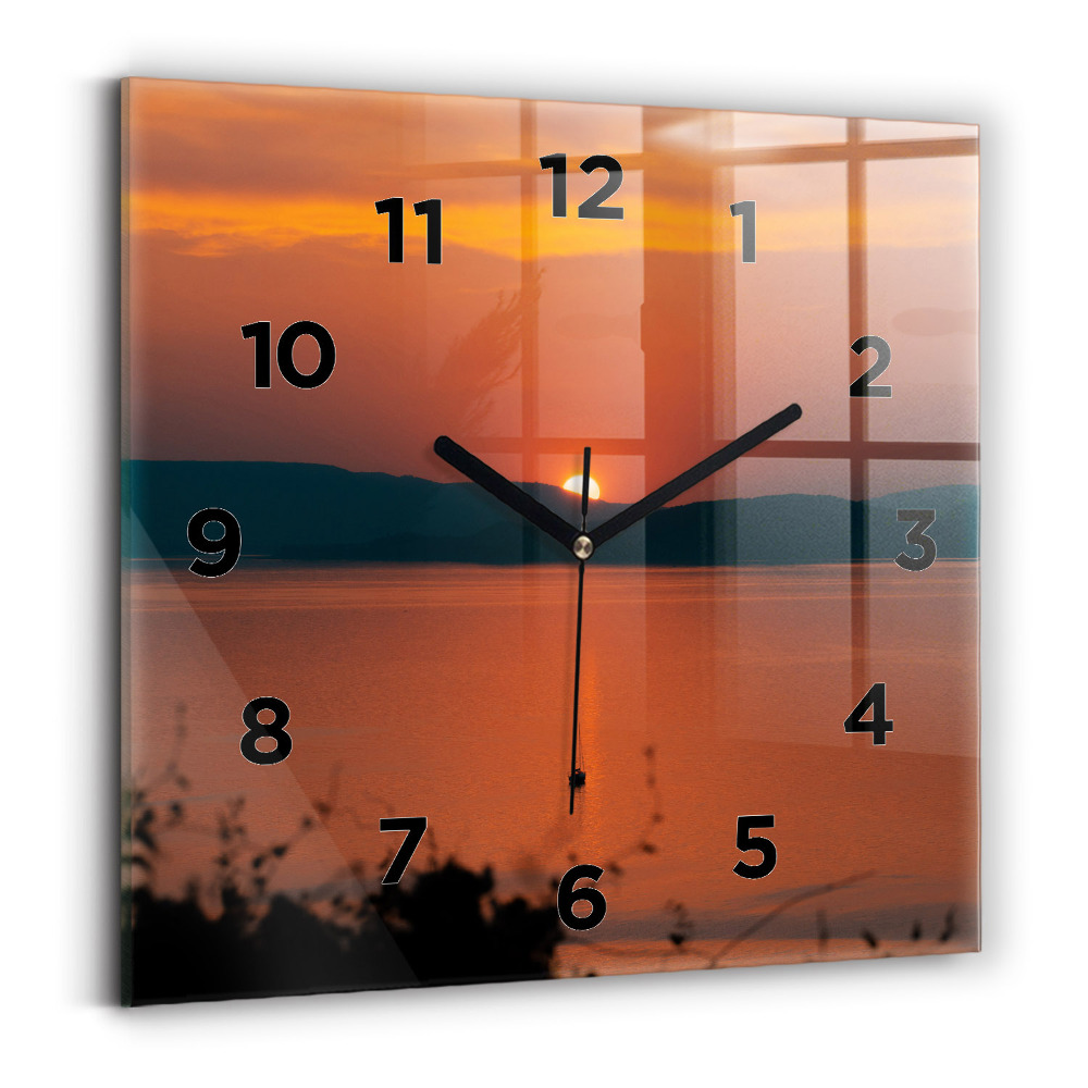 Szögletes üvegóra 30x30 Este a Balaton