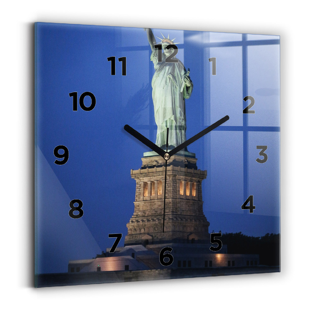 Négyzetes üvegóra 30x30 New York-i Szabadság-szobor