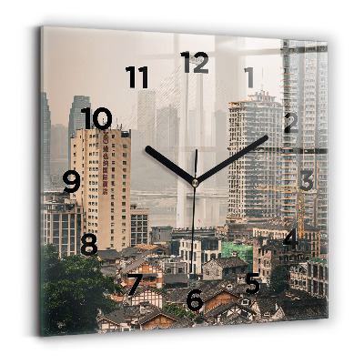 Szögletes fali üvegóra 30x30 Chongqing óvárosa