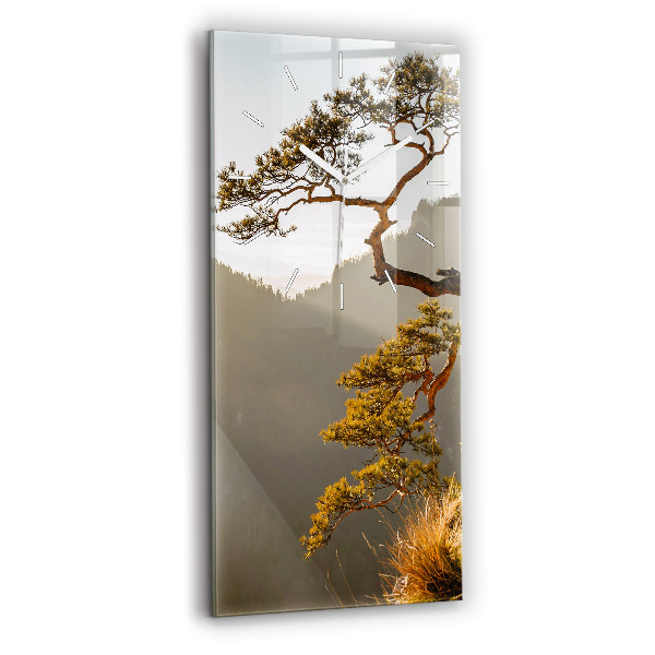 Négyszögletes fali üvegóra 30x60 Egy fa a hegyekben