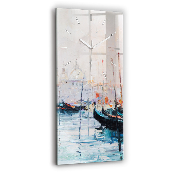 Négyszögletes fali üvegóra 30x60 Tengeri jacht olajfestménye