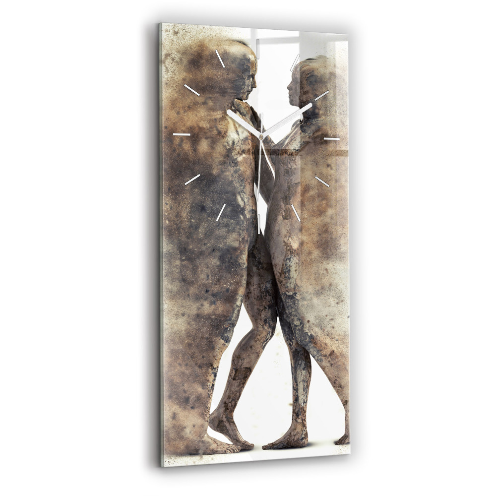 Négyszögletes fali üvegóra 30x60 Absztrakt emberek homok