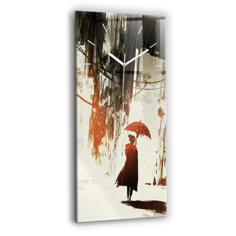 Négyszögletes üvegóra 30x60 Nő egy esős éjszakán