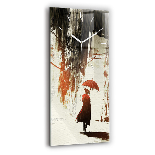 Négyszögletes üvegóra 30x60 Nő egy esős éjszakán