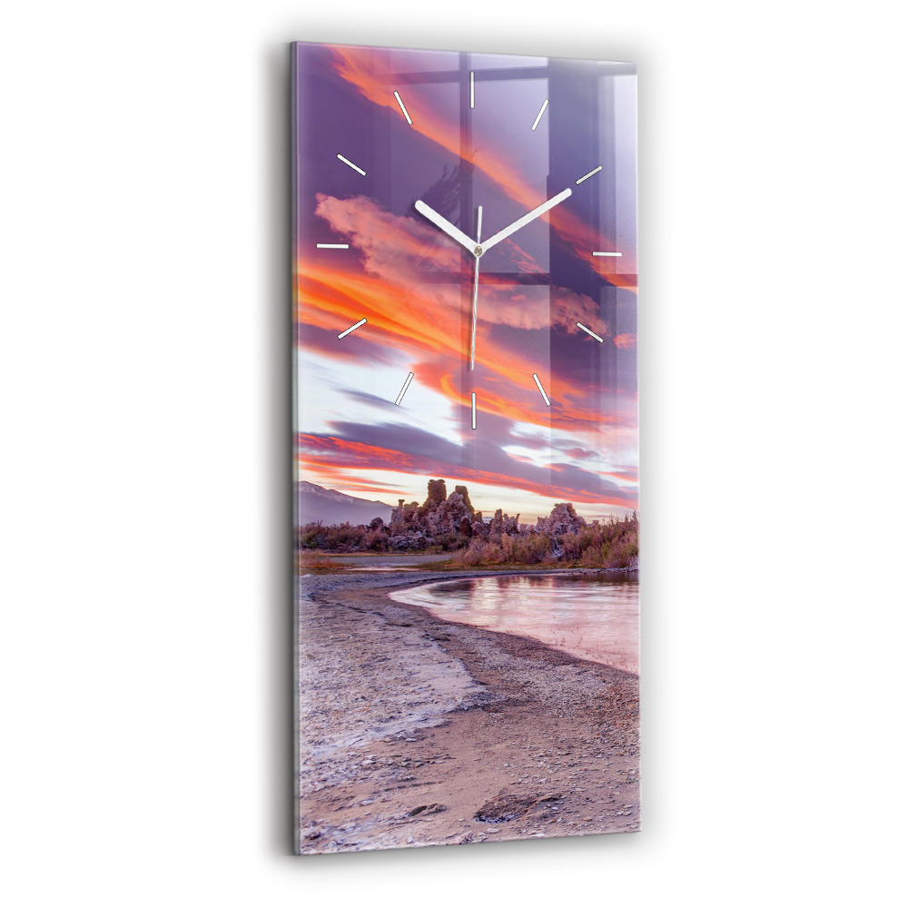 Négyszögletes fali üvegóra 30x60 Kaliforniai napfelkelte