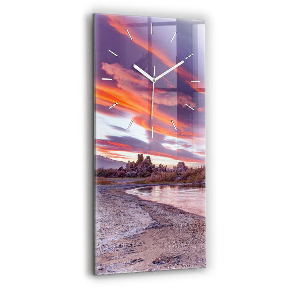 Négyszögletes fali üvegóra 30x60 Kaliforniai napfelkelte