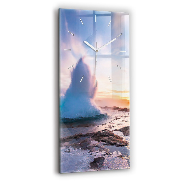 Négyszögletes fali üvegóra 30x60 Gejzír Izland szigetén