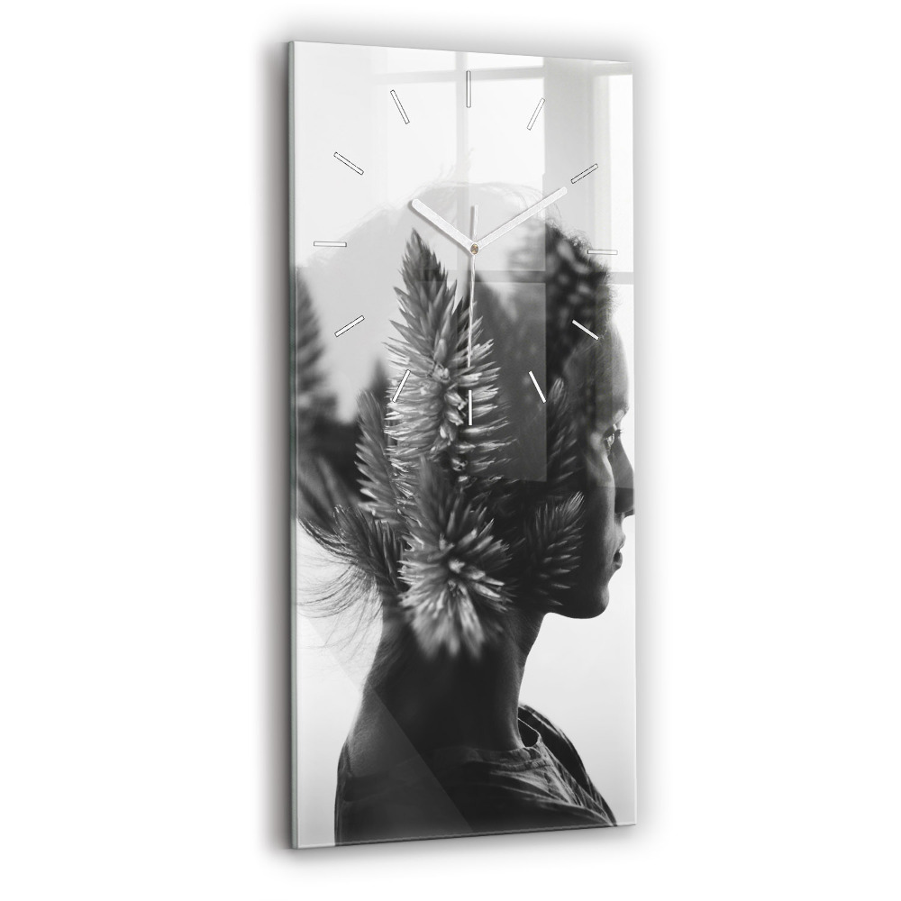 Négyszögletes fali üvegóra 30x60 Egy nő portréja