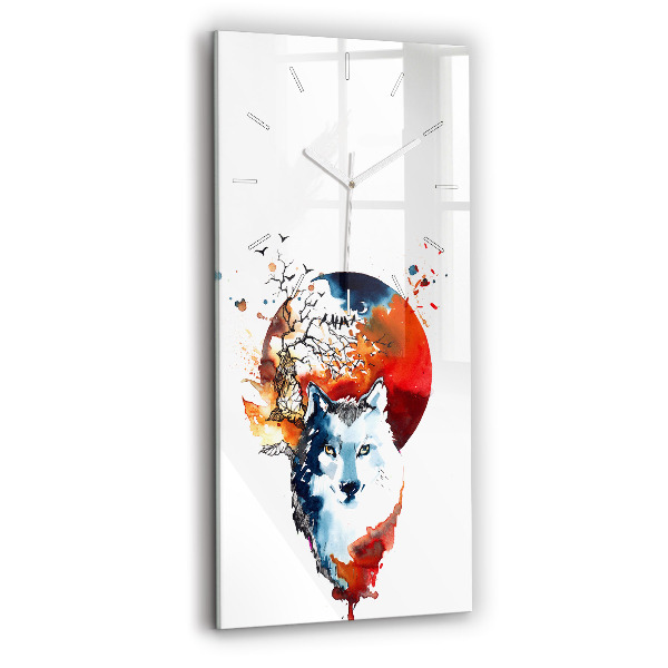 Négyszögletes üvegóra 30x60 A farkas és a telihold