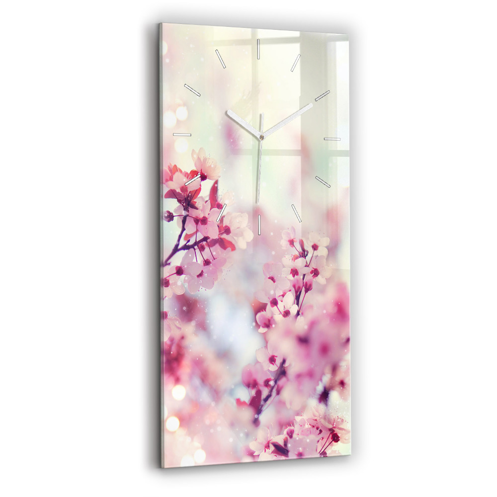 Négyszögletes fali üvegóra 30x60 Tavaszi virágok