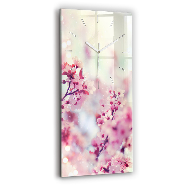 Négyszögletes fali üvegóra 30x60 Tavaszi virágok