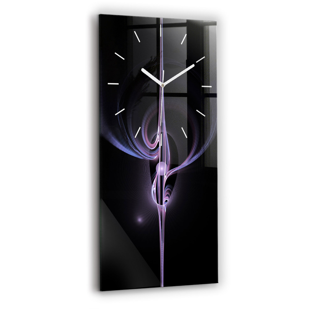 Négyszögletes üvegóra 30x60 Lila absztrakció