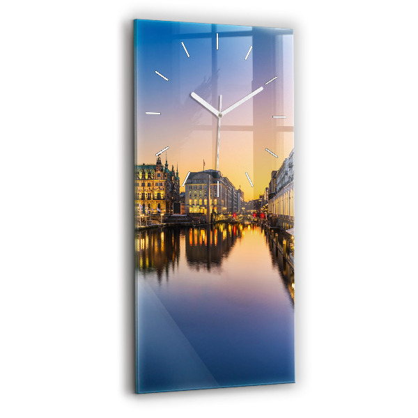 Négyszögletes üvegóra 30x60 Hamburg városháza