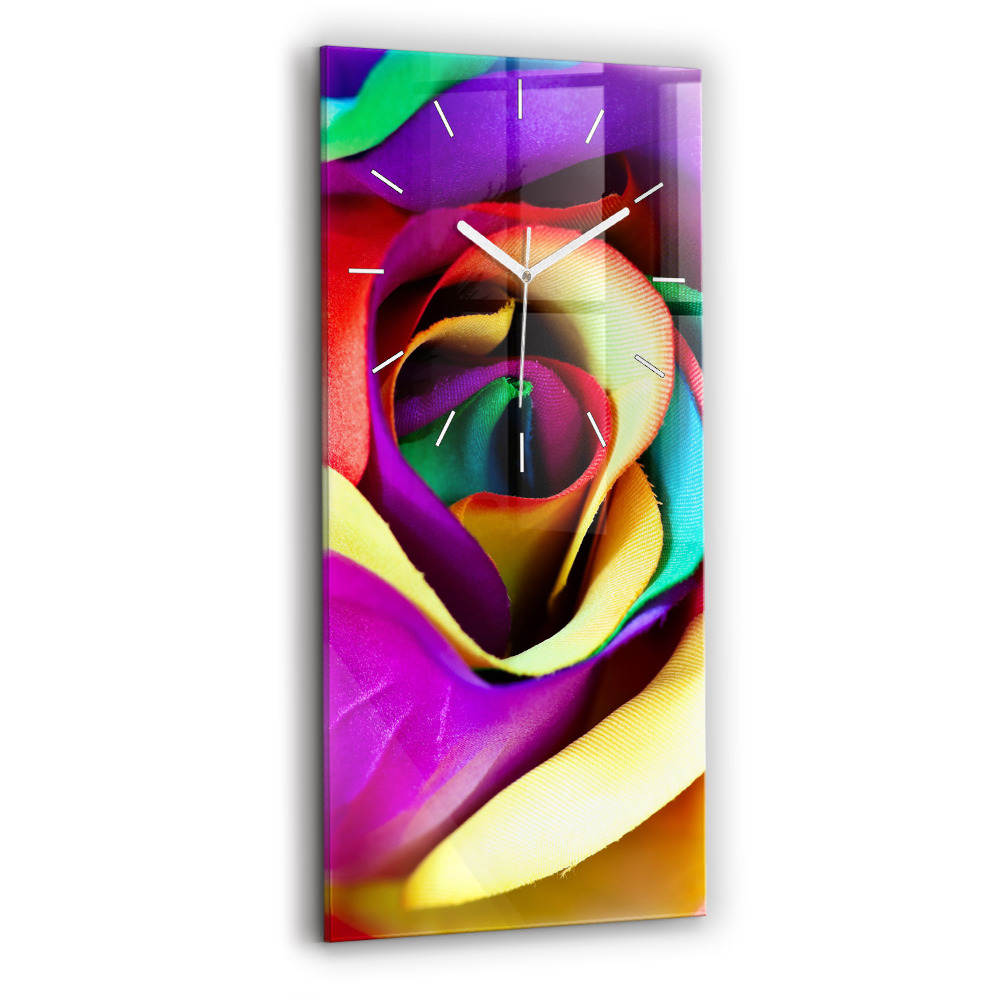 Négyszögletes fali üvegóra 30x60 Szivárvány rózsa