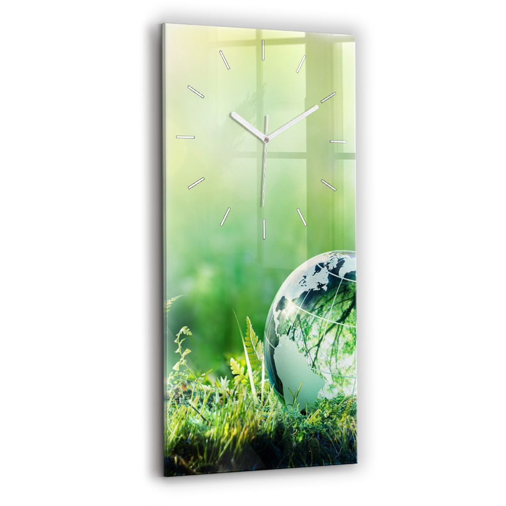 Négyszögletes fali üvegóra 30x60 Földgolyó