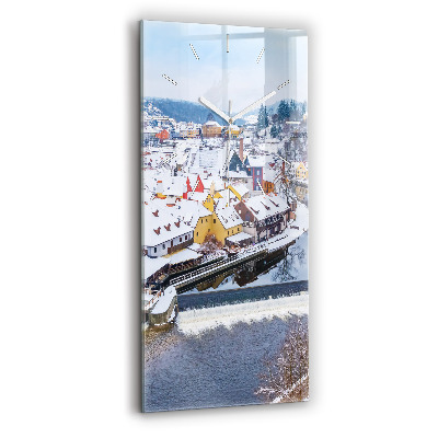 Négyszögletes üvegóra 30x60 Panoráma a városra télen