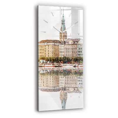 Négyszögletes üvegóra 30x60 Hamburg folyó Németország