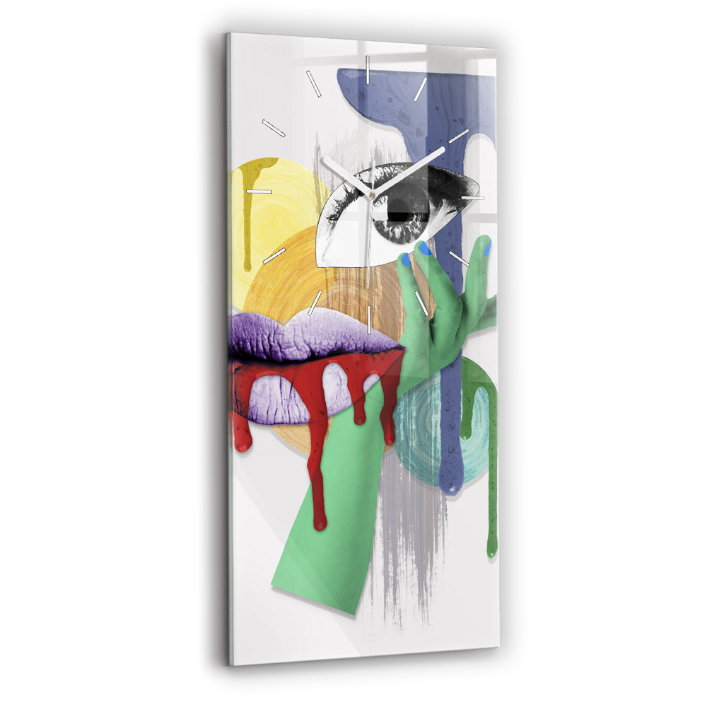 Négyszögletes üvegóra 30x60 Szürreális kollázs