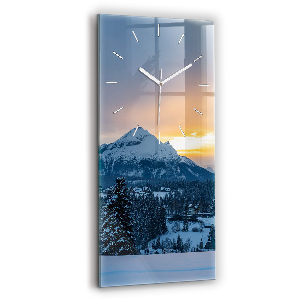 Négyszögletes fali üvegóra 30x60 Hegyi táj