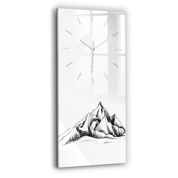 Négyszögletes fali üvegóra 30x60 Rajzolt hegyek