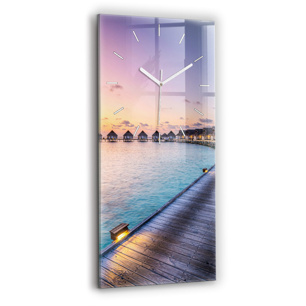 Függőleges üvegóra 30x60 Maldív-szigetek naplemente