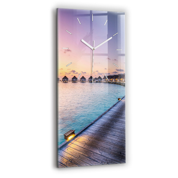 Függőleges üvegóra 30x60 Maldív-szigetek naplemente