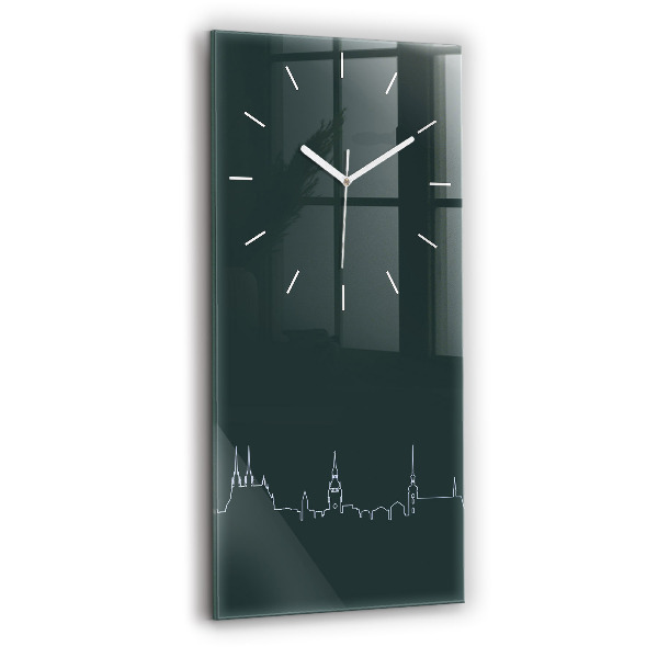 Függőleges üvegóra 30x60 Line-art Brno városáról