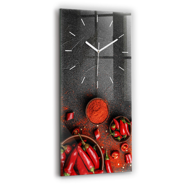 Négyszögletes üvegóra 30x60 piros paprikák