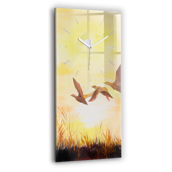 Négyszögletes fali üvegóra 30x60 Daruk naplementekor