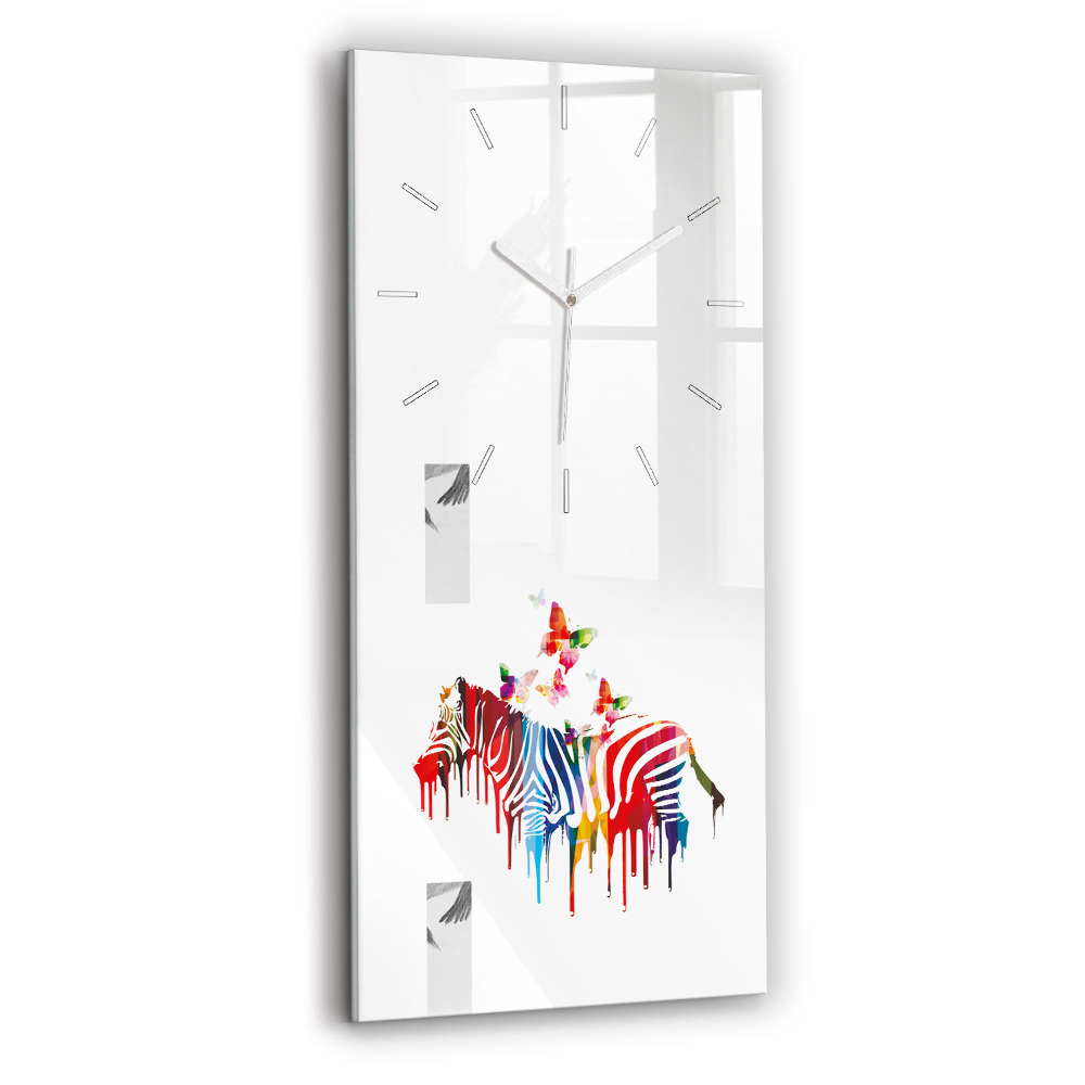 Függőleges üvegóra 30x60 Színes zebra