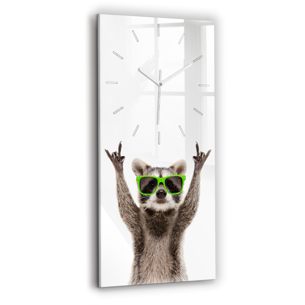 Négyszögletes fali üvegóra 30x60 Mosómedve szemüveggel