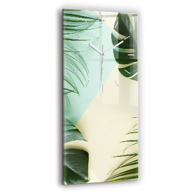 Függőleges üvegóra 30x60 Monstera levelek