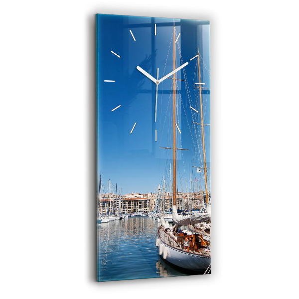 Négyszögletes fali üvegóra 30x60 Marina Marseille Franciaországban