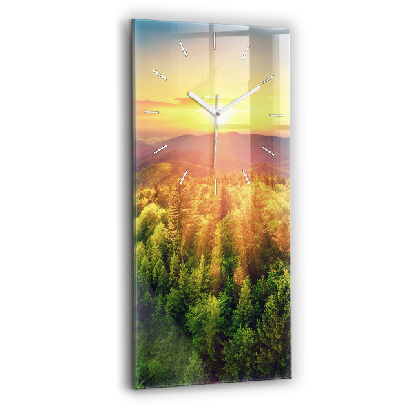 Négyszögletes üvegóra 30x60 Naplemente a dombok felett