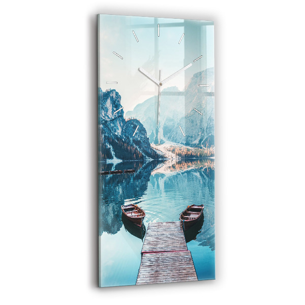 Négyszögletes fali üvegóra 30x60 Csónakok a tavon