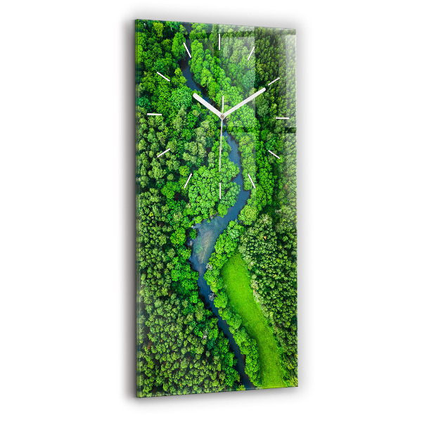 Négyszögletes üvegóra 30x60 Folyó az erdőben