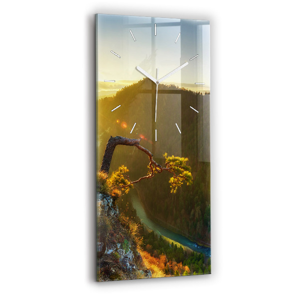 Négyszögletes fali üvegóra 30x60 Naplemente a hegyek felett