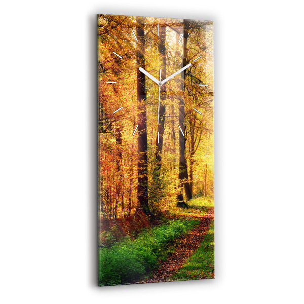 Négyszögletes üvegóra 30x60 Őszi erdei táj