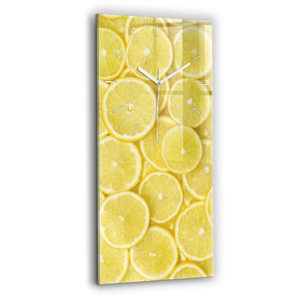 Négyszögletes fali üvegóra 30x60 Citrom szelet