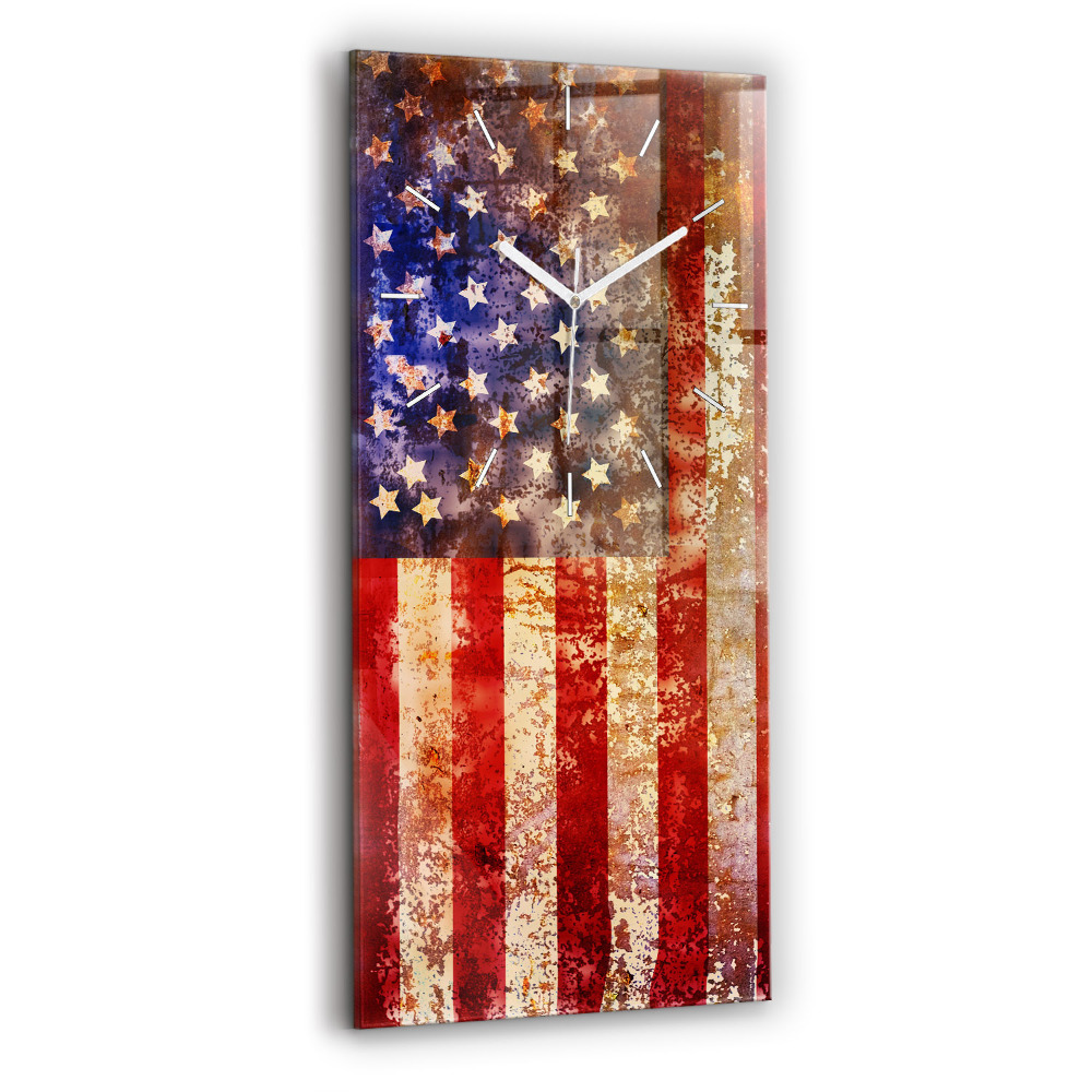 Négyszögletes üvegóra 30x60 USA zászló vintage stílusban