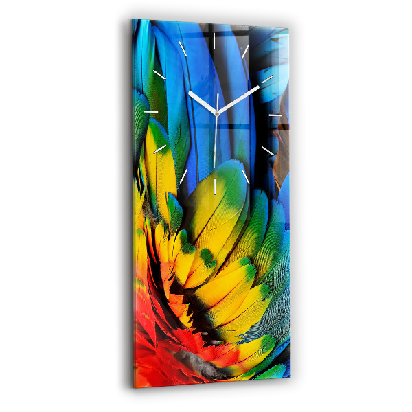 Négyszögletes üvegóra 30x60 Színes madárszárnyak