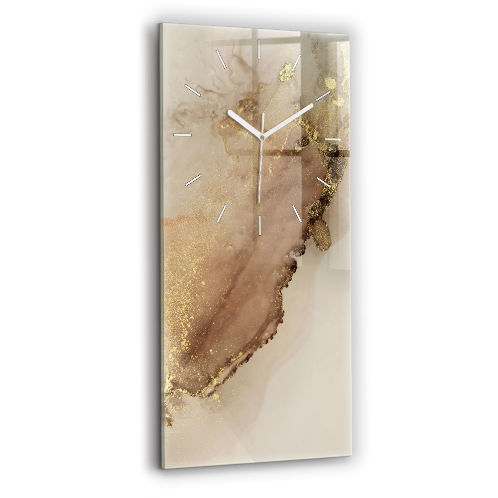 Négyszögletes üvegóra 30x60 Bézs modern művészet