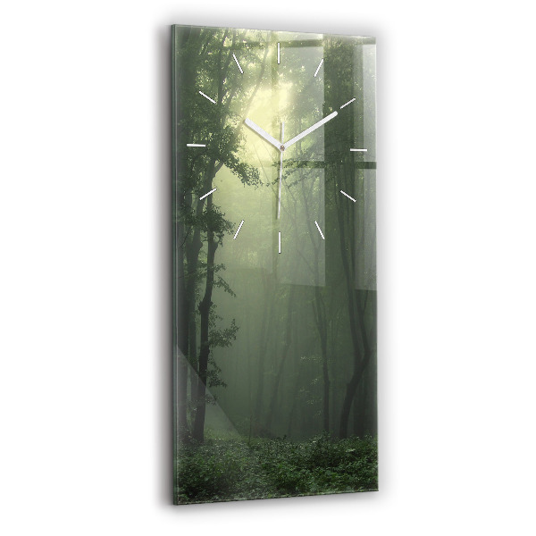 Négyszögletes üvegóra 30x60 Ködös erdő reggel