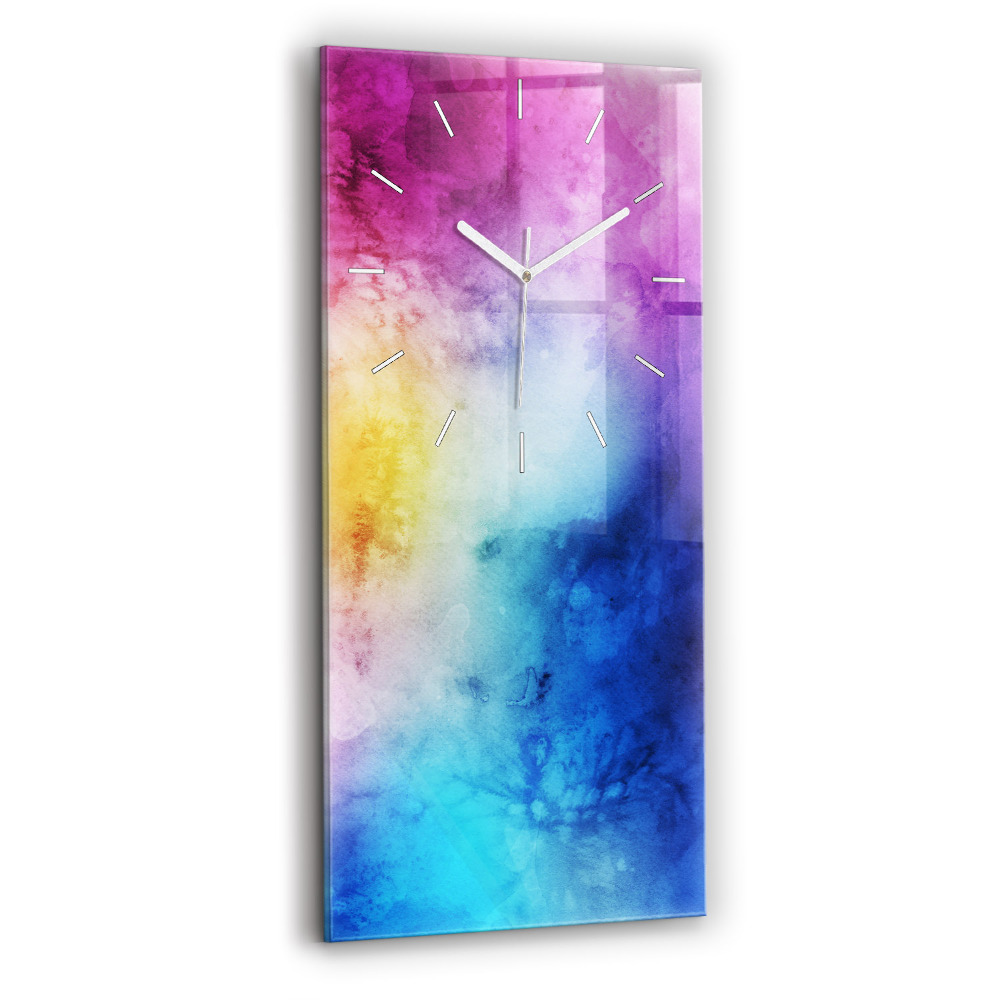 Négyszögletes fali üvegóra 30x60 Színes foltok