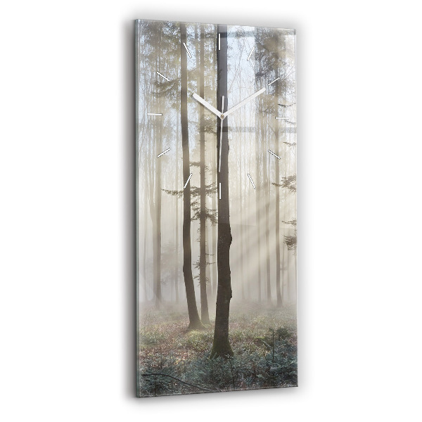 Négyszögletes üvegóra 30x60 Erdő a ködben