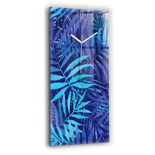 Függőleges üvegóra 30x60 Kék levelek