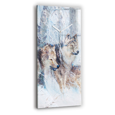 Függőleges üvegóra 30x60 Farkasok az erdőben