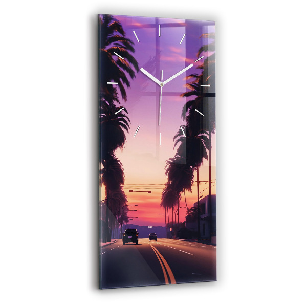 Négyszögletes üvegóra 30x60 Naplemente LA-ban